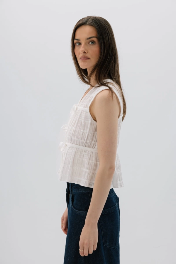 Bluzka bawełniana Wild, kremowa