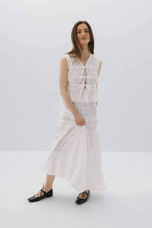 Spódnica bawełniana Libre, kremowa