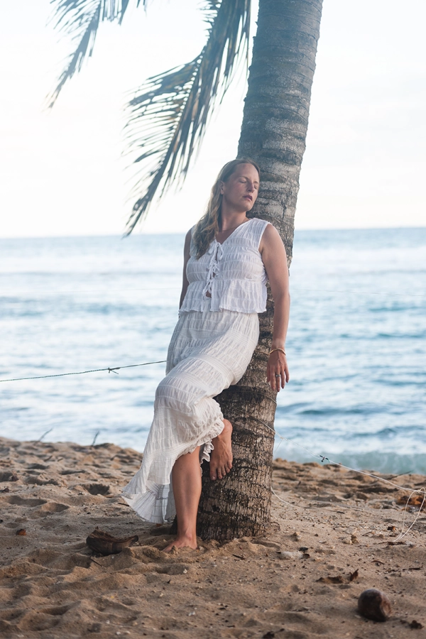 Spódnica bawełniana Libre, kremowa