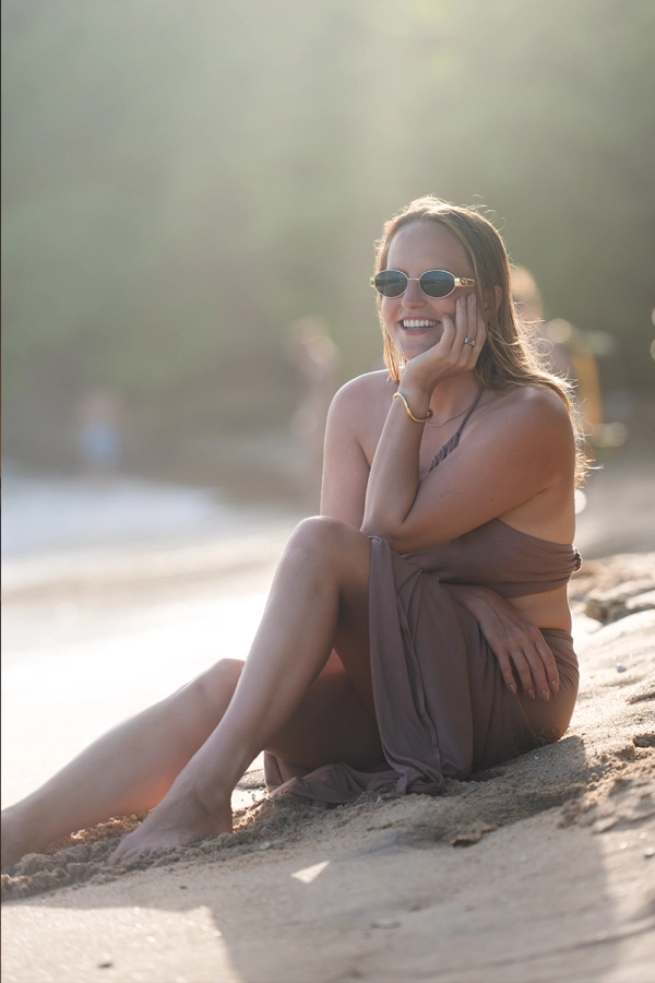 Spódnica z bambusa Lombok, beżowa