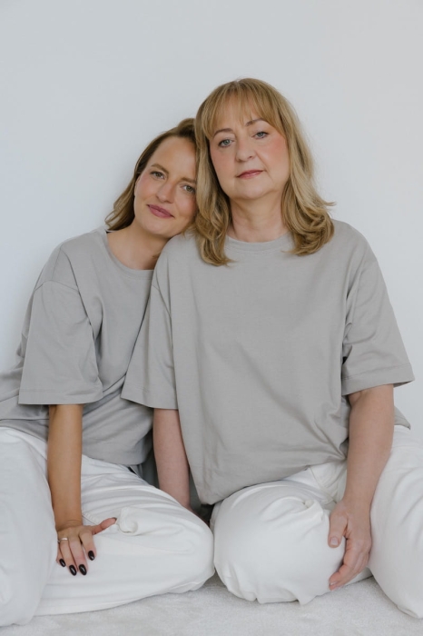 T-shirt oversize Breeze bawełna z algami, beżowy