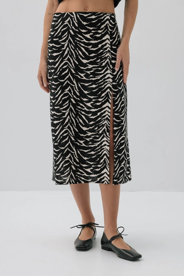 Spódnica Leonie wiskoza z lnem, zebra