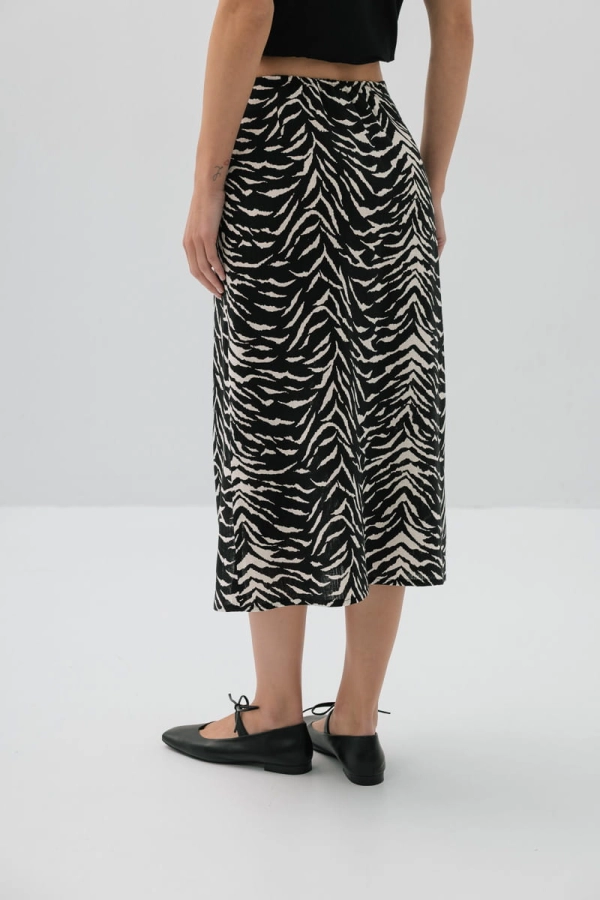 Spódnica Leonie wiskoza z lnem, zebra