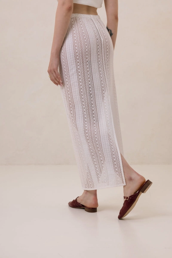 Spódnica Skye bawełniana, kremowa