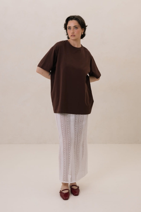 Spódnica Skye bawełniana, kremowa