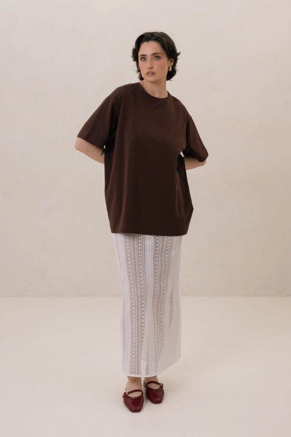 Spódnica Skye bawełniana, kremowa