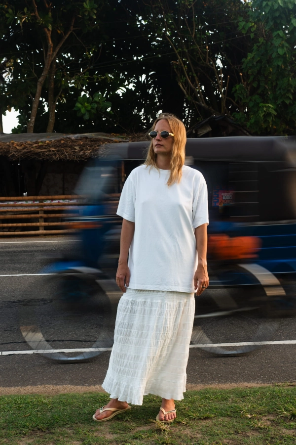 Spódnica bawełniana Libre, kremowa