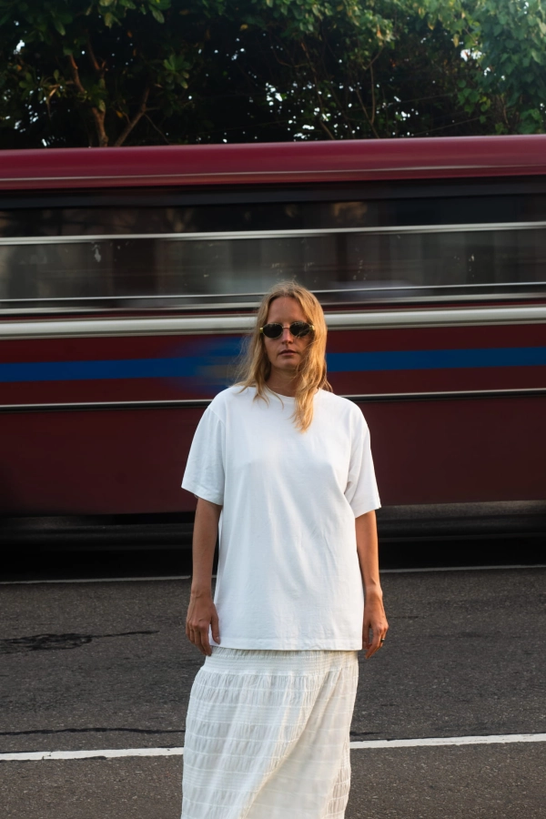 Spódnica bawełniana Libre, kremowa