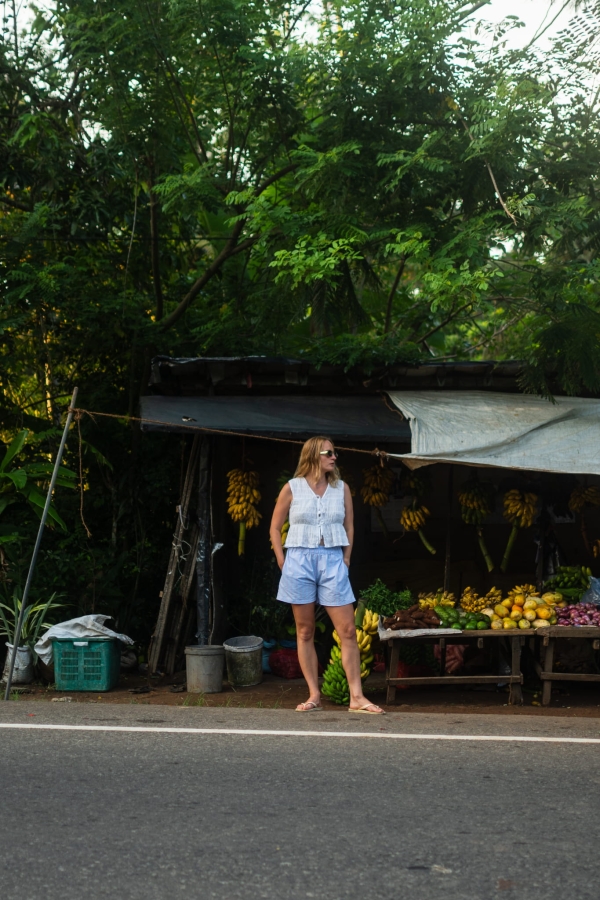 Spodenki bawełniane Portofino, niebieskie w różowo-czerwone prążki