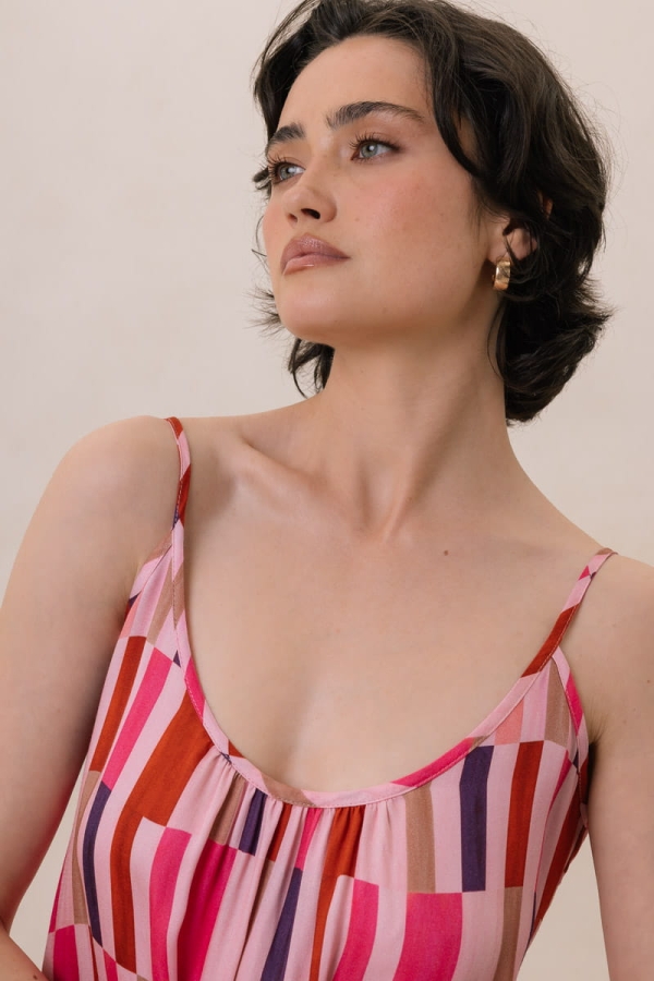 Sukienka wiskozowa Dora, różowa