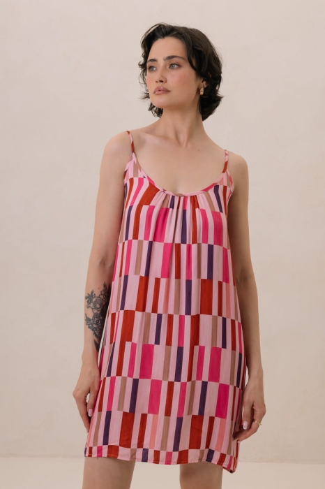 Sukienka wiskozowa Dora, różowa