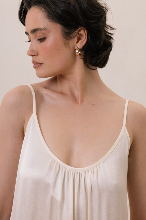 Sukienka wiskozowa Dora, kremowa