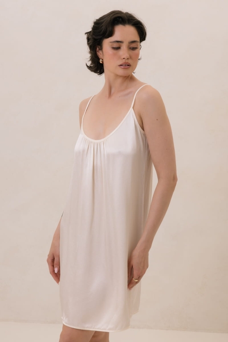 Sukienka wiskozowa Dora, kremowa