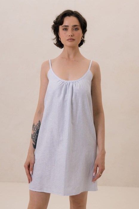 Sukienka lniana Dora, w paski