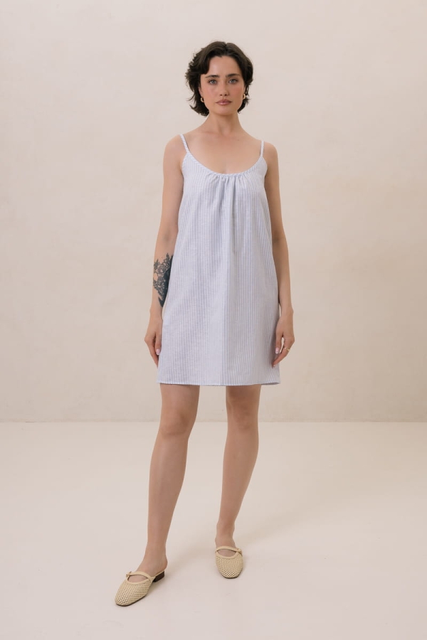 Sukienka lniana Dora, w paski