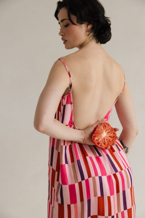 Sukienka wiskozowa Dora, różowa