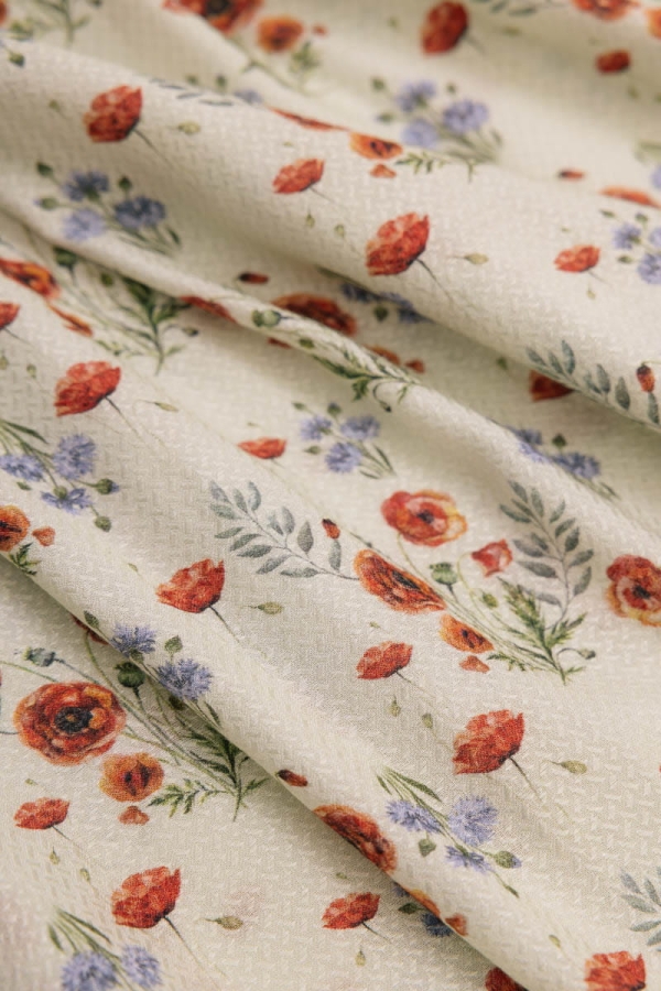 Sukienka kopertowa z wiskozy Poppy, zielone kwiaty