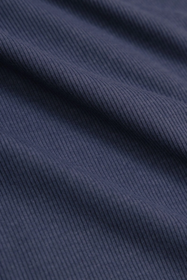 Top bawełniany z bambusem Boxy, niebieski