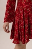 Sukienka Camellia, wiskozowa, czerwona w kwiaty