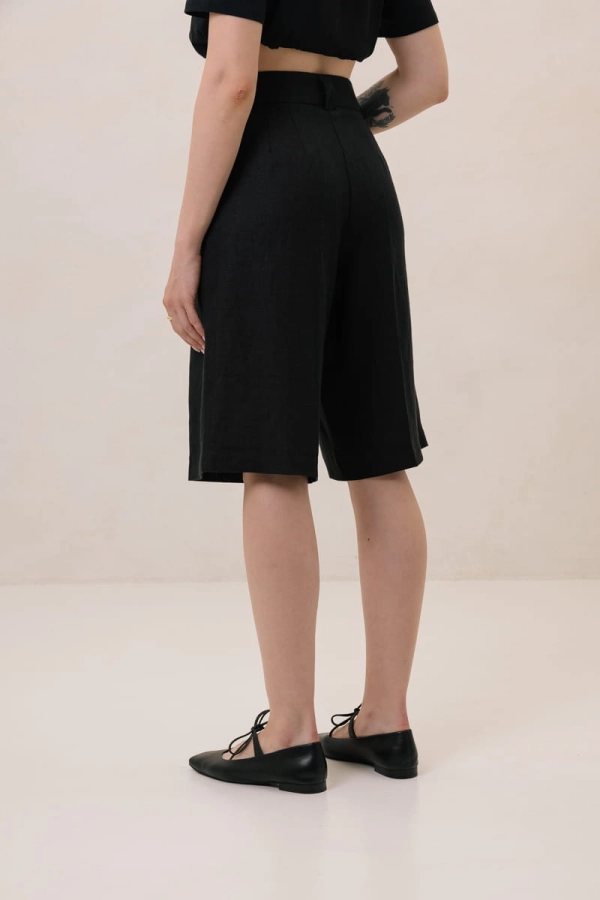 Bermudy lniane Lagos, czarne