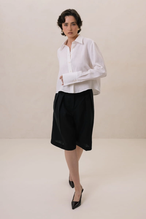 Bermudy lniane Lagos, czarne