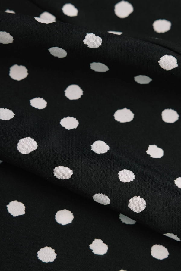 Sukienka wiskozowa Zoe, czarno-biała w kropki