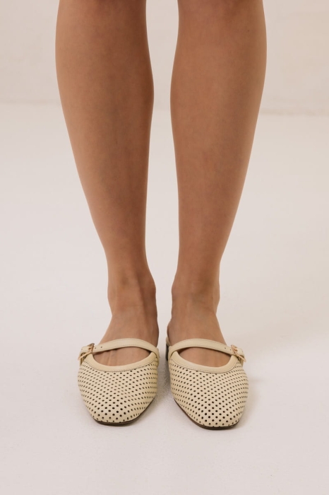 Klapki Sevilla skórzane, masełkowe