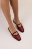 Klapki Sevilla ze skóry lakierowanej , bordowe