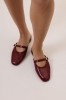 Klapki Sevilla ze skóry lakierowanej , bordowe