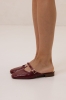 Klapki Sevilla ze skóry lakierowanej , bordowe