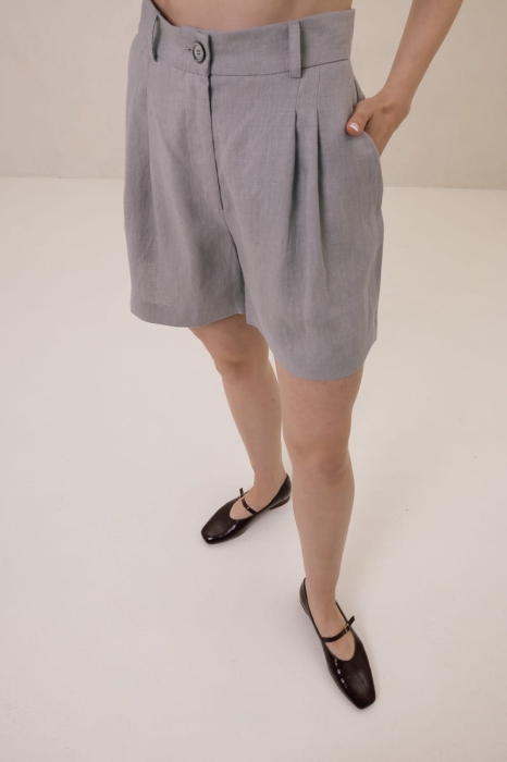 Szorty Even lniane, szare