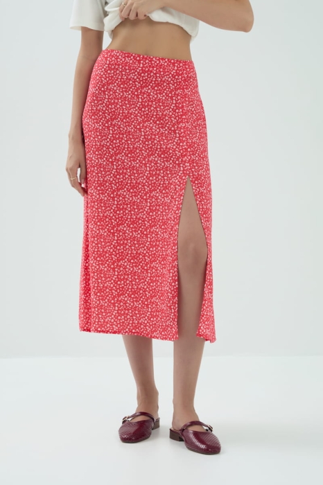 Spódnica Leonie wiskozowa, print w kwiaty