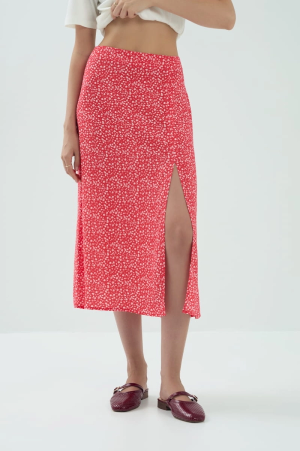 Spódnica Leonie wiskozowa, print w kwiaty