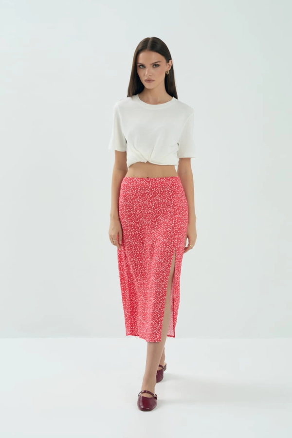 Spódnica Leonie wiskozowa, print w kwiaty