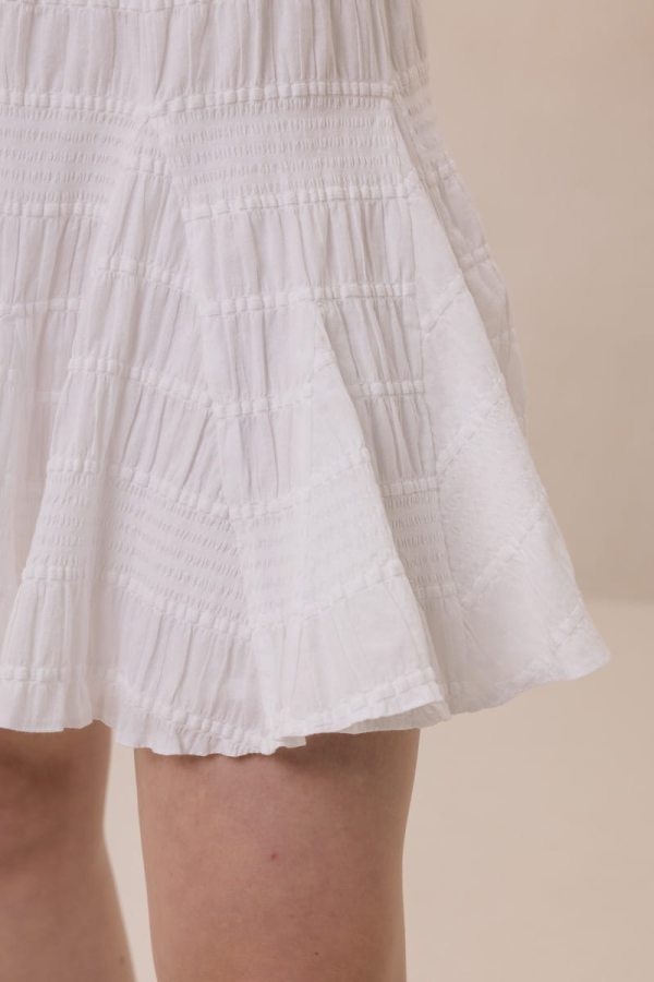 Spódnica z godetami Visteria bawełniana, kremowa
