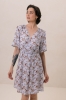 Sukienka Eolia wiskozowa, niebieska w kwiaty