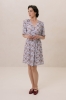 Sukienka Eolia wiskozowa, niebieska w kwiaty