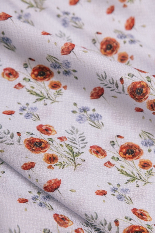 Sukienka Eolia wiskozowa, niebieska w kwiaty