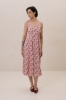 Sukienka Zoe wiskozowa, różowa w kwiaty