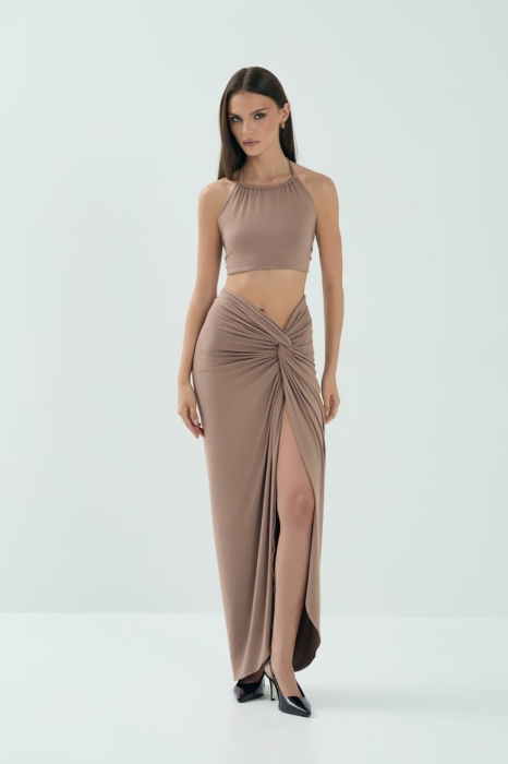 Spódnica z bambusa Sandy, beżowa