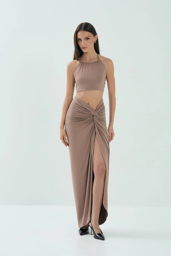 Spódnica z bambusa Sandy, beżowa