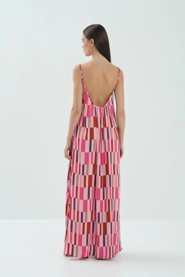 Sukienka wiskozowa Dora Long, różowa