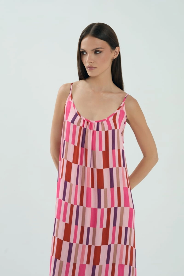 Sukienka wiskozowa Dora Long, różowa