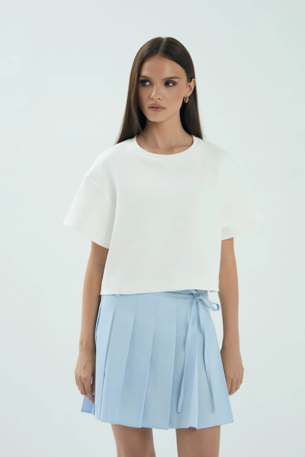 Spódnica plisowana Chloe 2.0, bawełniana, niebieska