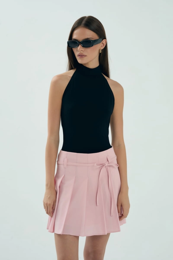 Spódnica plisowana Chloe 2.0, wełniana, różowa