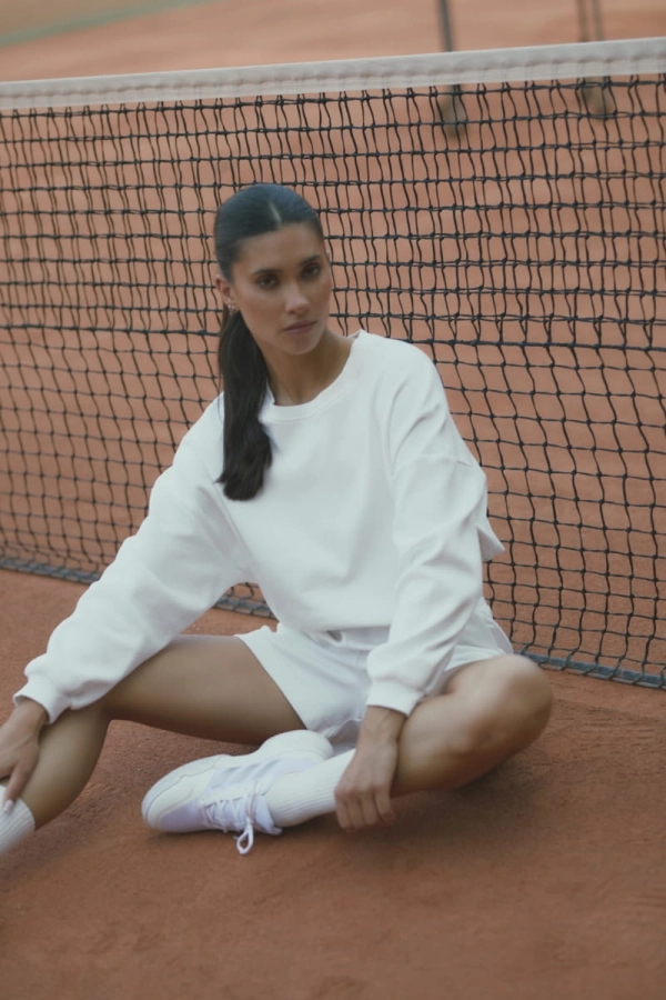 Spodenki OFF, krótkie bawełniane, kremowe