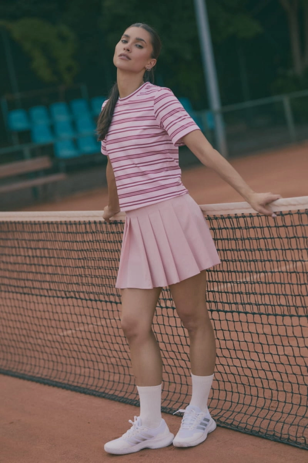 Spódnica plisowana Chloe 2.0, wełniana, różowa