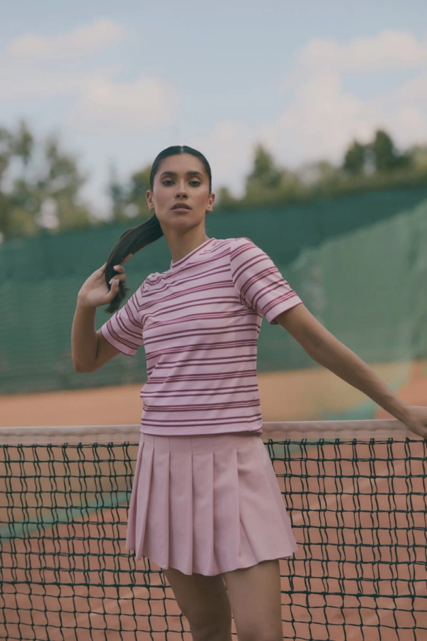 Spódnica plisowana Chloe 2.0, wełniana, różowa