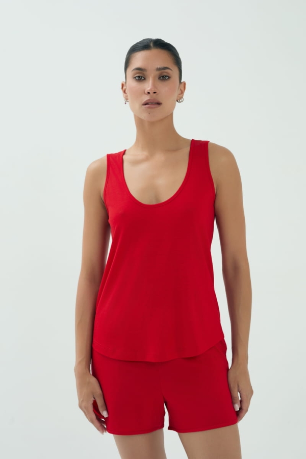 Koszulka na ramiączka Atlanta wełniana, czerwona