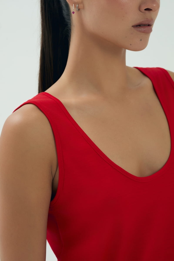 Koszulka na ramiączka Atlanta wełniana, czerwona